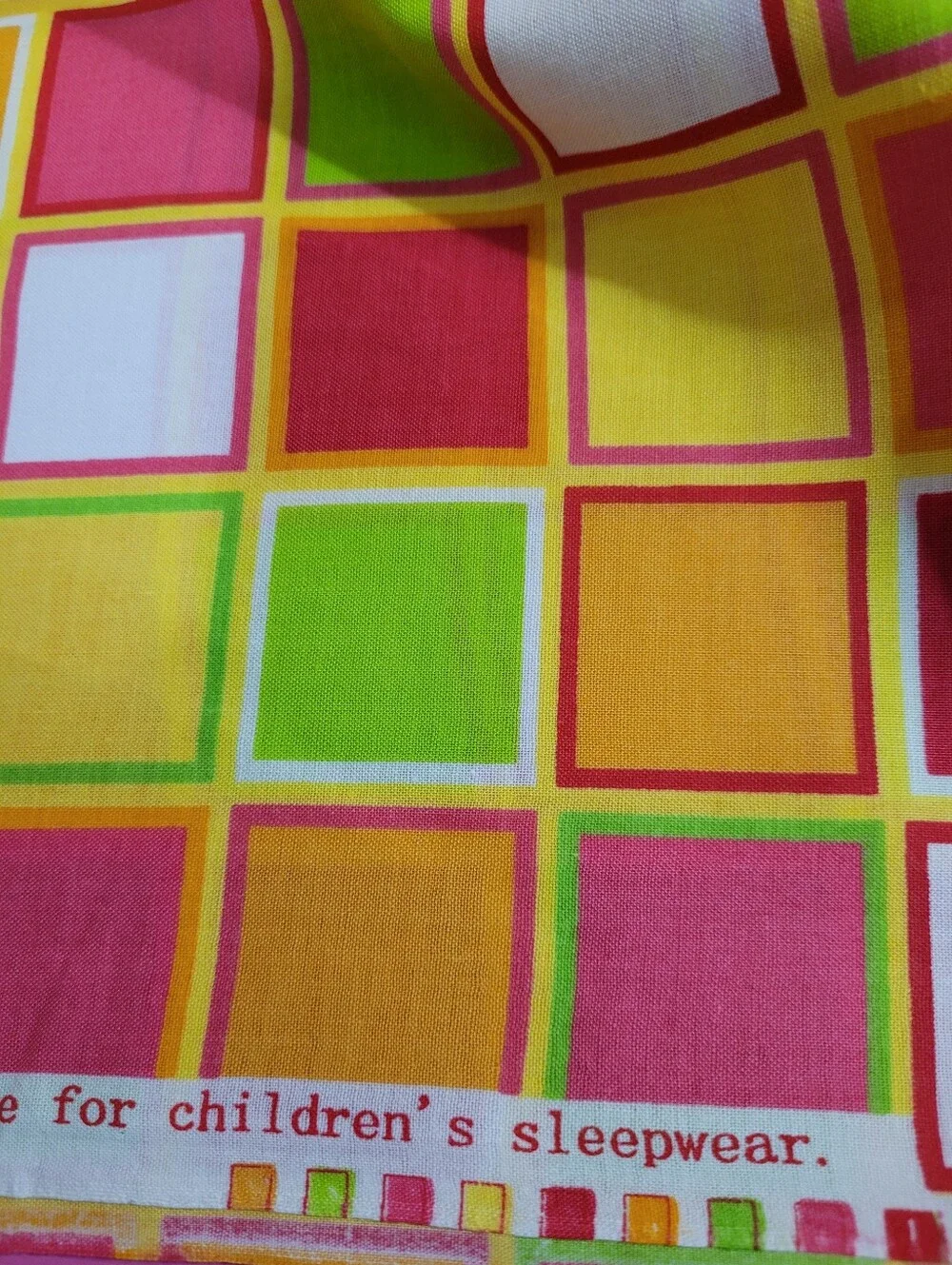Springs Industries Square Grid Bright Colored Sewing Fabric (1520)